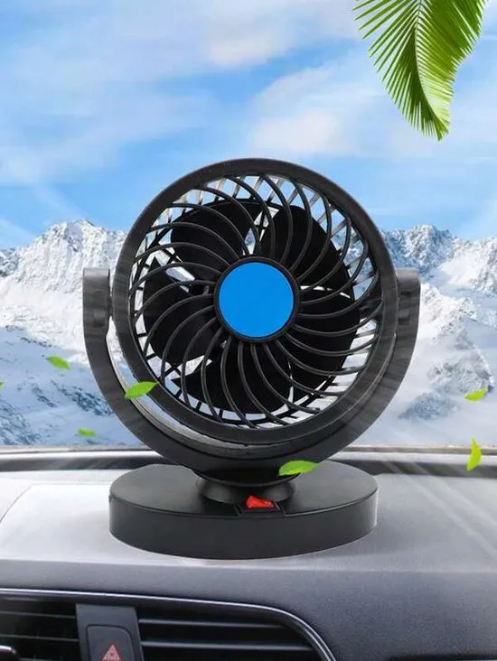 Ventilateur électrique 12V pour tableau de bord de voiture, rotatif à 360 degrés